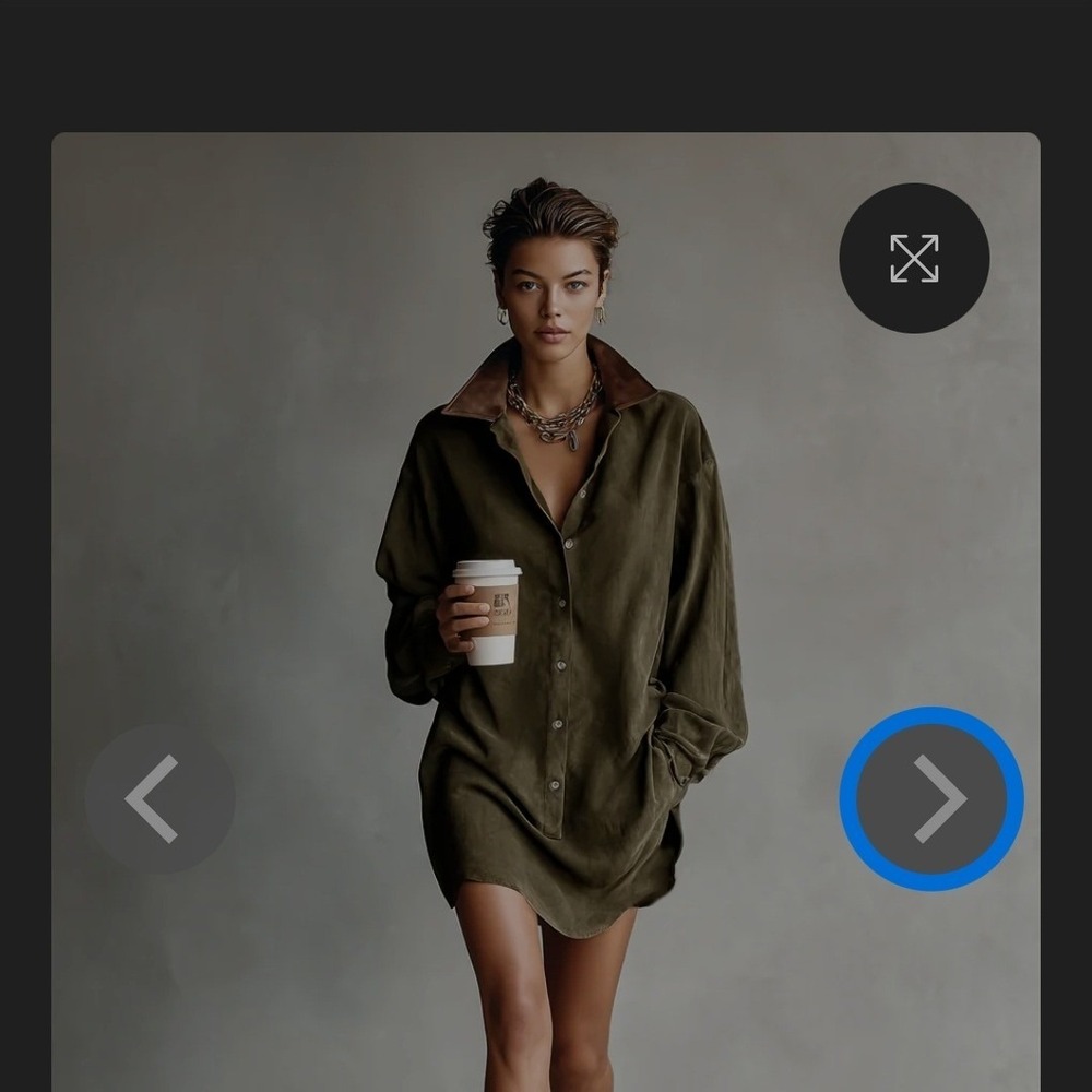 Modesees Womens Olive Faux Suede Leather‎ Mini Dress MDA0233I3Y Green Size M